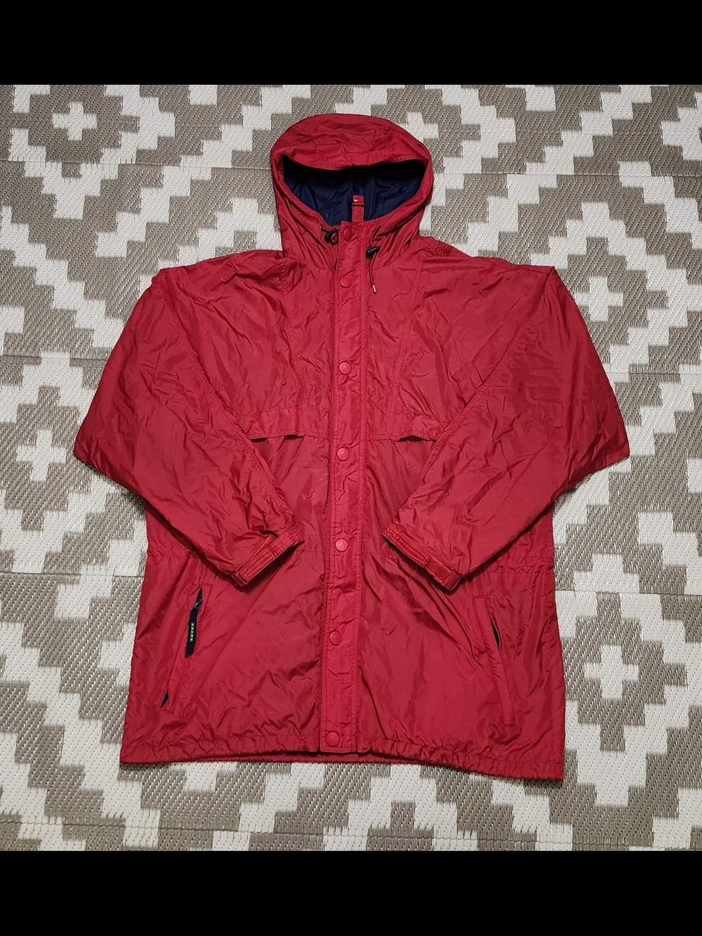 Eddie Bauer Red Hooded Raincoat